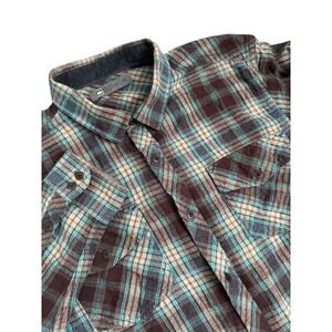 REI Co-op Flannel Shirt Plaid Long Sleeve Button Down Outdoor Brown Mens Size XL